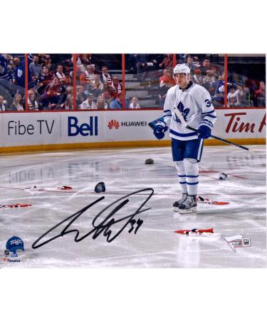 Auston Matthews Toronto Maple Leafs Autographed 8" x 10" NHL Debut Hat Trick Photograph - Autographed NHL Hats