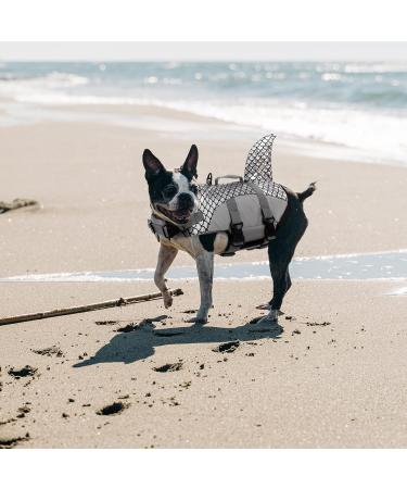 XXL Gray Dog Life Vest - Ripstop Float Coat for Swimming & Training | Lifeguard Jacket for Small Medium & Large Dogs - Buy Online on GoSupps.com
