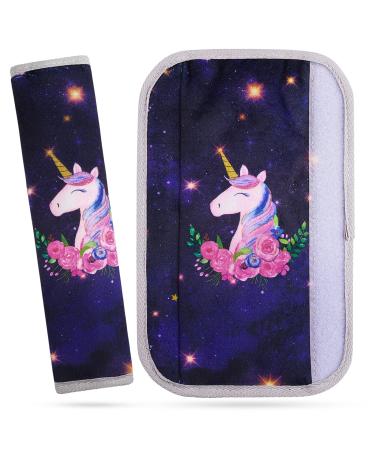 Mhjy beltchoner children car belt cushion unicorn car belt upholstered girl belt protection 2 piece seat belt clasp strap upholstered neck car belt protection black - Buy Online on GoSupps.com