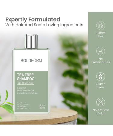 Color Safe Tea Tree Shampoo with Peppermint Oil - Deep Cleanser for Dandruff & Itchy Scalp 10.1 oz | Hair Regrowth for All Hair Types - Buy Online on GoSupps.com