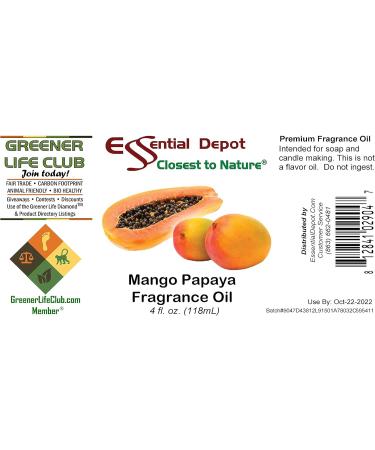 Mango Papaya Fragrance Oil - 4 oz Amber Glass Bottle | Exotic Scent for Aromatherapy & DIY Products - Buy Online on GoSupps.com