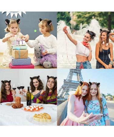  1 Konamo Cat Fox Ears Headband Festive Dress Up Black Pink (pack of 1) One Size Black - Buy Online on GoSupps.com