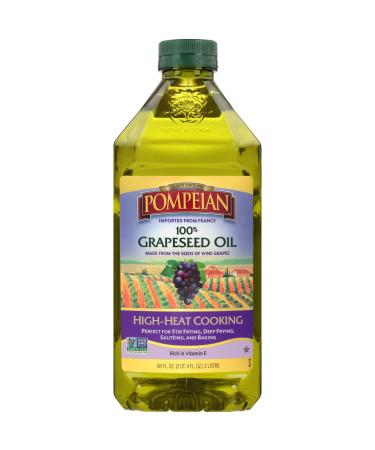 Pompeian 100% Grapeseed Oil, Light and Subtle Flavor, Perfect for High-Heat Cooking, Deep Frying and Baking, 68 FL. OZ. 68 Fl Oz (Pack of 1)