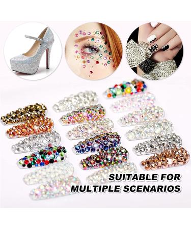 Rhinestones 2000 Pcs Crystal Nail Rhinestones Flatback Gems for Crafts Clothes Make Up 6 Sizes Nails Round Rinestone Gems Set for Craft Face Nail Art - Buy Online on GoSupps.com