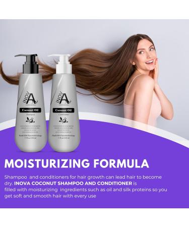 Buy Coconut Oil Shampoo & Conditioner Set - 11 Oz Each | Best Moisture & Shine for All Hair Types - International Shipping Available - Buy Online on GoSupps.com