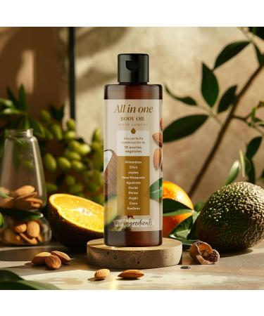 QKnatur - All in One Oil Body Oil for Skin Care - 200ml - Formulated with 10 Plant-Based Oils | Improves the Appearance of Scars | Spot & Stretch Mark Prevention - Buy Online on GoSupps.com