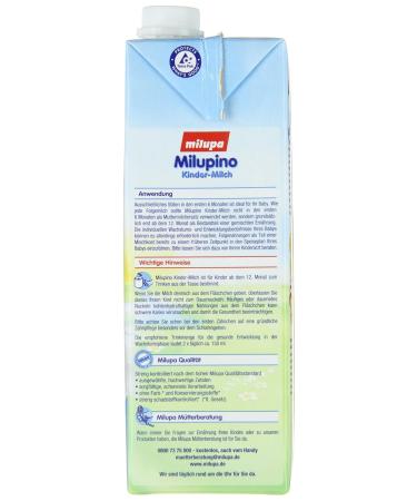 Buy Milupa Milupino Children's Milk 12 Months - Ready to Drink Pack of 12 (12 x 1L) - International Shipping - Buy Online on GoSupps.com