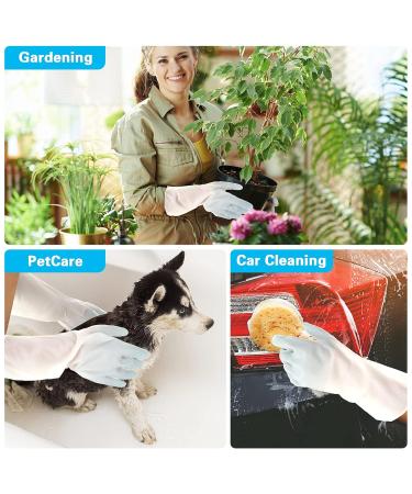 Sibba Long Rubber Gloves - 1 Pair, Waterproof, Non-Slip, Reusable for Cleaning, Dishwashing, Kitchen - Blue - Buy Online on GoSupps.com