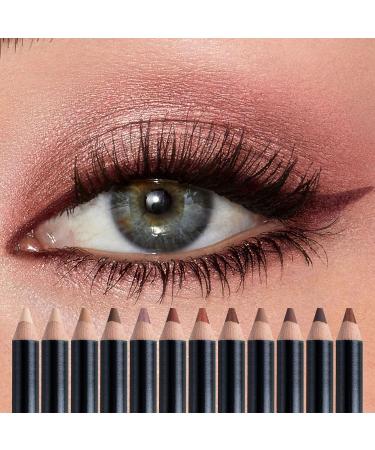  Sirseon 12-Color Eyeliner Pencil Eye Makeup Pencil | Long-Lasting Eye Pencil Set Cosmetic Eyebrow Pencil Natural Matte Wooden Stick Pencil - Buy Online on GoSupps.com