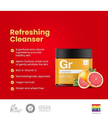 Dr Botanicals Grapefruit & Watermelon Anti-Oxidant Refreshing Cleanser - 60ml Superfood for Radiant Skin | International Shipping Available - Buy Online on GoSupps.com