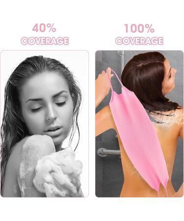 Prasacco 2 Pack Back Scrubber for Shower - Exfoliating Wash Cloths | Body Scrubber Washcloth Towel | Extended Length Back Washers with Pull Strap - for Men and Women - Buy Online on GoSupps.com