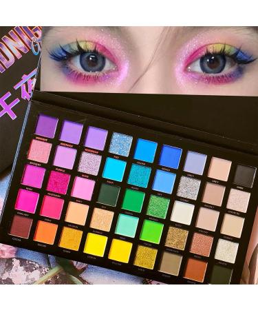 Qaestuan Rainbow Color Board Eyeshadow Palette 45 Colors Matte and Shimmering Eyeshadow Makeup Palette High Color Rendering for Holiday and Daily Makeup - Buy Online on GoSupps.com