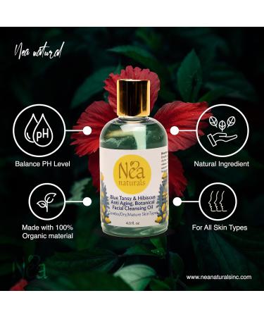 Blue Tansy & Organic Hibiscus Facial Cleansing Oil - Anti-Aging Pore-Deep Cleanser - 4.0 fl. oz - Ships Internationally - Buy Online on GoSupps.com