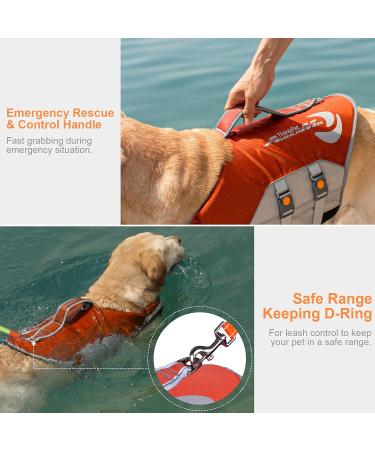 ThinkPet Dog Life Jacket - Adjustable Reflective Lifesaver for Safety & Buoyancy | Orange XXL - Buy Online on GoSupps.com