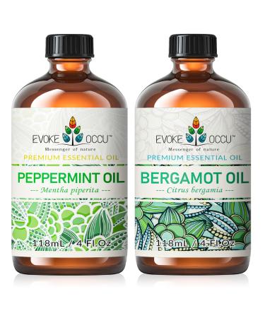 EVOKE OCCU Peppermint Essential Oil and Bergamot Essential Oil - 4 Fl Oz