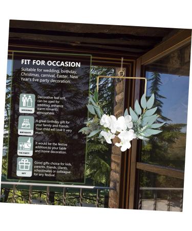 Zerodeko Wrought Iron Gate Hanging Wreath Faux Floral Eucalyptus Hoop Wreath Farmhouse Wreath Peony Rose Flower Wreath Vine Wreaths Decor Flower Pendant White Door Trim Wedding - Buy Online on GoSupps.com