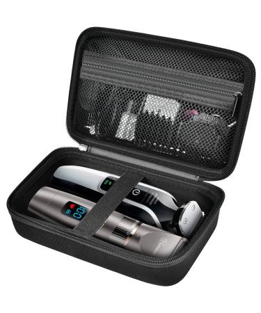 Case Compatible with Hair Clipper Barber, Trimmer Travel Storage Organizer with Mesh Pocket for T Finisher Liner, Comb Cutting Guide, Clipper Blade Oil, Cleaning Brush and Other Grooming Kit(Bag Only