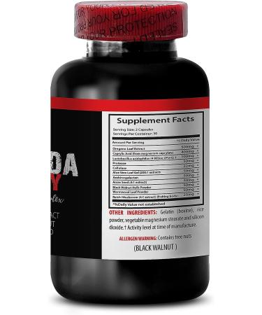 CANDIDA AWAY COMPLEX - Candida Support Supplement with Wormwood, Black Walnut, Aloe Vera & Gut Flora Complex - 1B 60 Caps - Buy Online on GoSupps.com