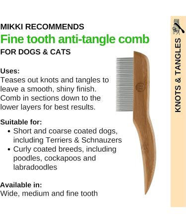 Mikki 6280021 Fine Bamboo Fur Brush for Dogs & Cats | Sustainable Pet Grooming Tool for Smooth & Medium Length Fur | 52g Brown - Buy Online on GoSupps.com