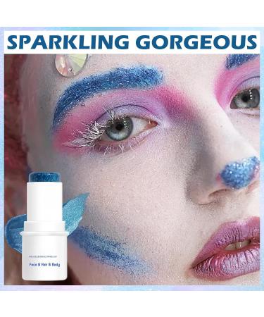 AIUEO Blue Body Glitter Stick | Holographic Mermaid Makeup & Halloween Face Paint | Chunky Glitter Sequin Stick - Buy Online on GoSupps.com