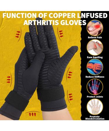 2 Pairs Copper Arthritis Gloves for Carpal Tunnel Pain Relief Half Finger compression Gloves with Adjustable Wrist Straps Small-Medium 2 - Buy Online on GoSupps.com
