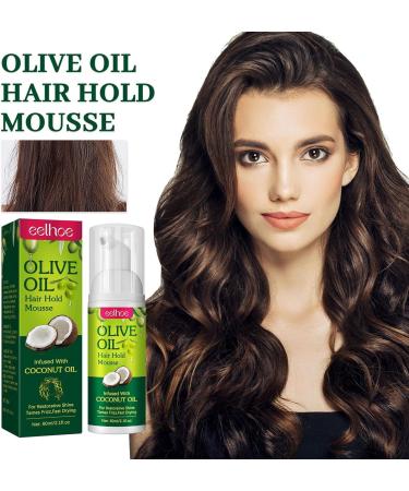 Mousse Hair Foam - Natural Moisturizing Hair Mousse 60ml for Hair Styling | Frizz Control Curly Hair Mousse for Women Braids Wraps Wigs Waves Long-lasting Smooth Hold Moslate - Buy Online on GoSupps.com