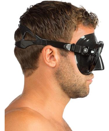 Cressi Scuba Diving Mask | Inclined Tear Drop Lenses for Downward Visibility | Air and Eyes Evolution | Made in Italy | Black/Black Big Eyes Evolution - Buy Online on GoSupps.com