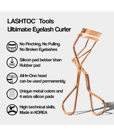 Buy Professional Makeup Eyelash Curler - Includes 4 Silicone Pads No Pinching Pain-Free | Silver & Rose Gold Available - International Shipping - Buy Online on GoSupps.com