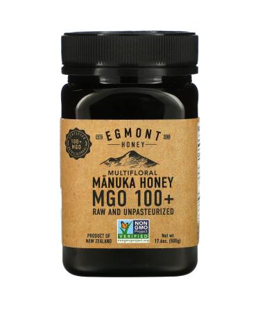 Egmont Honey Multifloral Manuka Honey Raw And Unpasteurized MGO 100+ 17.6 oz (500 g)
