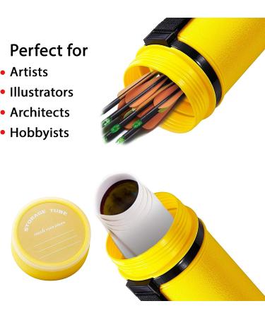 2-Pack Extendable Poster Tubes Expand from 24.5 to 40 with Shoulder Strap | Carry Documents Blueprints Drawings and Art | Blue and Yellow Portable Durable Round Storage Cases with Lids and Labels - Buy Online on GoSupps.com