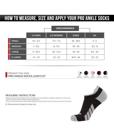 CSX Ankle Socks with Arch Support Compression for Men & Women - Low Cut Fit Black on White Small Size - Buy Online on GoSupps.com