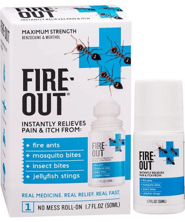 Fire Out Instant First Aid Pain Relief for Fire Ant Stings & Bug Bites - 1.7oz Roll-On - Buy Online on GoSupps.com