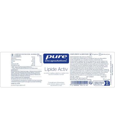 Pure Encapsulations Lipid Activ - Cholesterol and Fat Metabolism - 60 Capsule - Buy Online on GoSupps.com