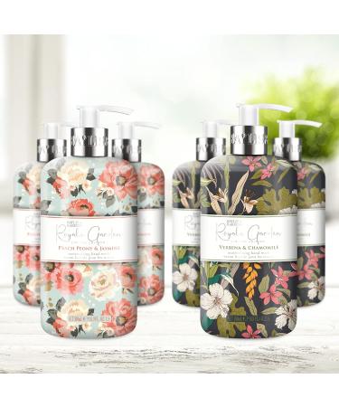 Baylis & Harding Royale Garden Hand Wash Bundle - 6 Peach Peony & Jasmine + 6 Verbena & Chamomile (12 x 500ml) - Vegan Friendly - Buy Online on GoSupps.com