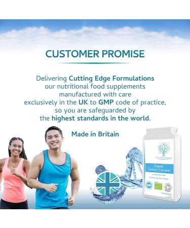 Organic Turmeric Curcumin 1000mg with Black Pepper - High Potency - 120 Veg Capsules | UK Made, Certified Organic, Non-GMO, Gluten Free | Vegan Friendly - Buy Online on GoSupps.com