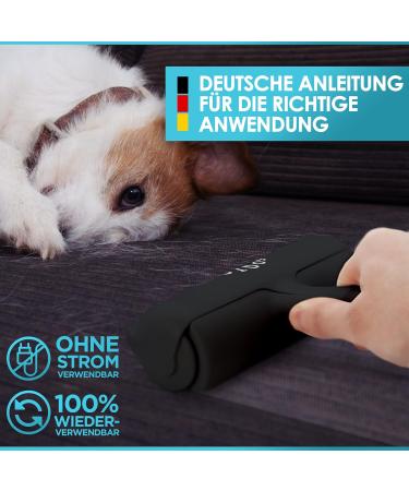 Bidost Animal Hair Remover & Reusable Lint Roller - Best Pet Hair Cleaning Brush for Carpets Sofas Beds - Ideal for Cats & Dogs - Black Gray - Buy Online on GoSupps.com