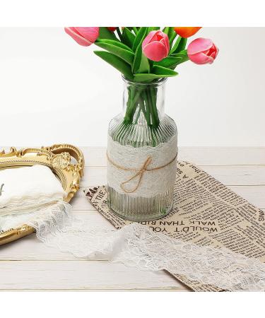 VGOODALL 3 Inch White Lace Ribbon - 10 Yards Elastic Floral Lace Trim for DIY Crafts and Wedding Decor - Buy Online on GoSupps.com
