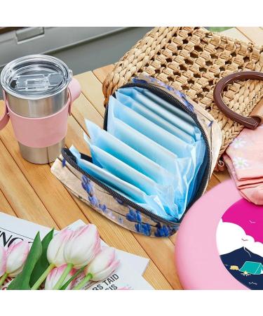 Women's Floral Tampon Storage Bags - Purple Lavender Pocket Zip Bags for Menstrual Care - Multi-Function Tied Pouches - Buy Online on GoSupps.com