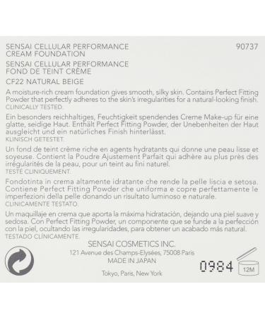 Sensai Cellular Performance Cream Foundation CF22 Natural Beige 30ml - Luxurious Coverage for Flawless Skin - Buy Online on GoSupps.com