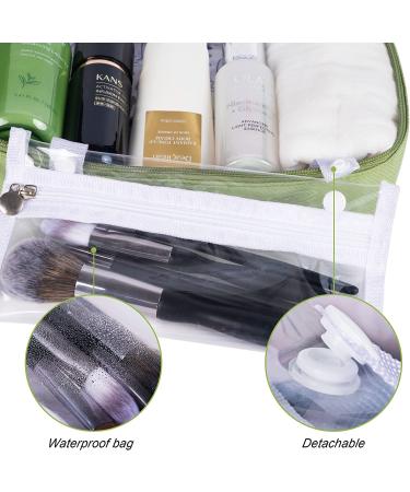 Hanging Toiletry Bag for Travel with Bonus Travel Bottles - Green | Portable Toiletries for Men and Women - Buy Online on GoSupps.com
