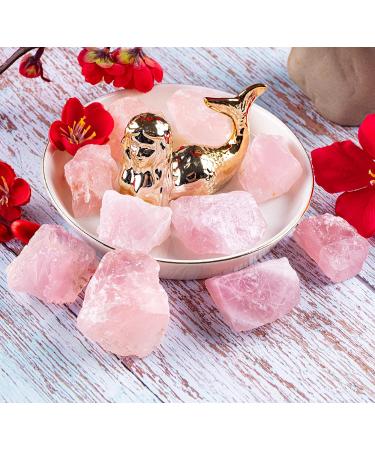 1lb Bulk Rose Quartz Rough Stones - Natural Raw Stones for Tumbling, Cabbing, Decoration - Wicca & Reiki Pink - Buy Online on GoSupps.com