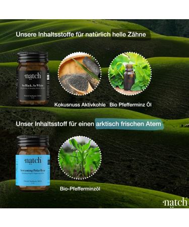 NATCH Toothpaste Tablets 2er Set - 85 Tabs Fluoride-Free Vegan Natural Foaming Plastic-Free Day & Night Routine for Healthy Teeth - Buy Online on GoSupps.com