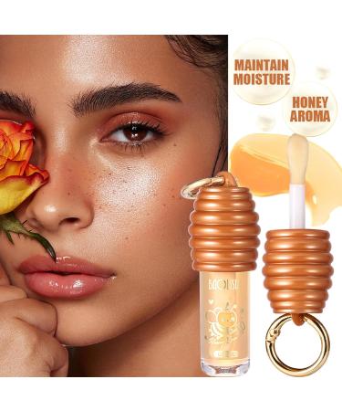 Domality Honey Lip Oil Korean Lip Oil Balm With Key Chain Clear Hydrating Lip Glow Oil Long Lasting Nourishing Plump Lip Gloss Butter for Women Girls - Buy Online on GoSupps.com