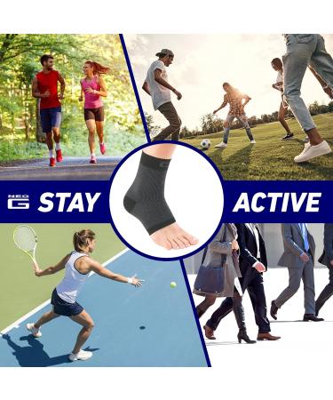 Neo-G Ankle Support Brace for Achilles Tendonitis & Joint Pain - Multi Zone Compression, Airflow Design - Size L, Black - Buy Online on GoSupps.com