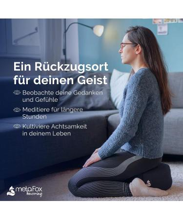 metaFox Meditation Cushion - Comfortable Yoga Pillow for Long Meditation & Yoga Practice - Floor Pillow with Buckwheat Hulls (Wolf Gray) - Buy Online on GoSupps.com