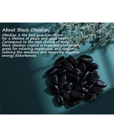 Black Obsidian Crystal Stones - Natural Irregular Polished Tumbled Stones - Bulk Gemstones for Vase Filler and Reiki Energy - 100 Gram - Buy Online on GoSupps.com