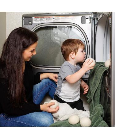 Qiaogle Wool Dryer Balls 6 Pcs Reusable Wool Dryer Balls Natural Fabric Softener Reduces Clothing Wrinkles and Saves Drying Time Natural Handmade Baby Safe & Unscented - Buy Online on GoSupps.com