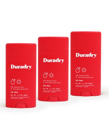 Duradry AM Deodorant & Antiperspirant - Prescription Strength Deodorant for Hyperhidrosis, Antiperspirant for Women & Men, Armpit Sweat Protection, Talc and Silicone-free - End Game, 2.3 Oz (Pack of 3) 2.3 Ounce (Pack of 3…