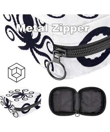 Shop Stylish Menstruation Pad Bag with Zipper - Octopus Silhouette | Women's Tampon & Napkin Bag for Travel - Buy Online on GoSupps.com