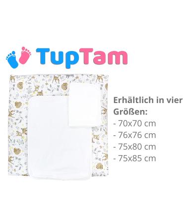 TupTam Changing Mat with 2 Terry Cloth Covers | Wild Animals Design | 70x70 cm | Perfect for Baby Care - Buy Online on GoSupps.com